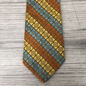 Vintage Funky Print Patterned Abstract Striped Woven Old School Anchorman Tie